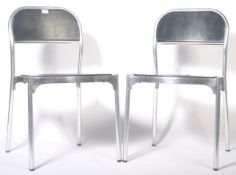 METALMOBIL ITALIAN MADE PAIR OF STACKING TUBULAR DINING CAFE CHAIRS