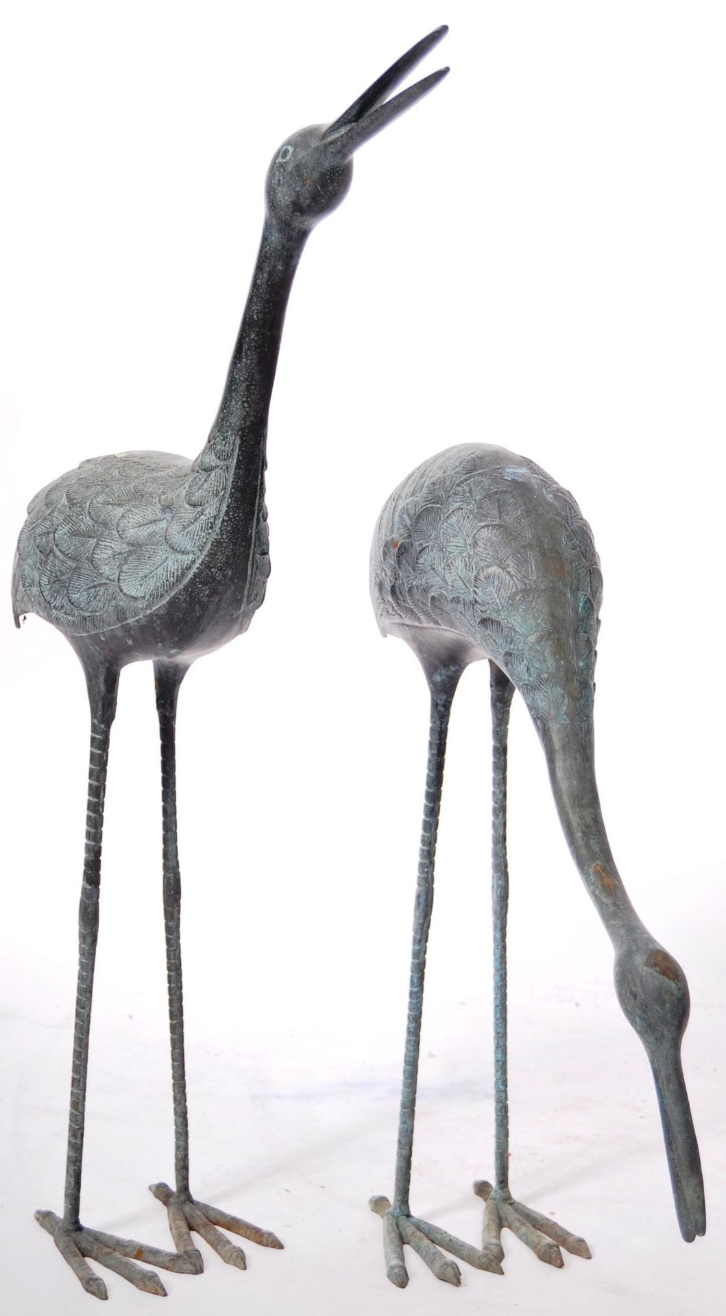 FANTASTIC PAIR OF WEATHERED BRONZE STORKS - Bild 2 aus 7