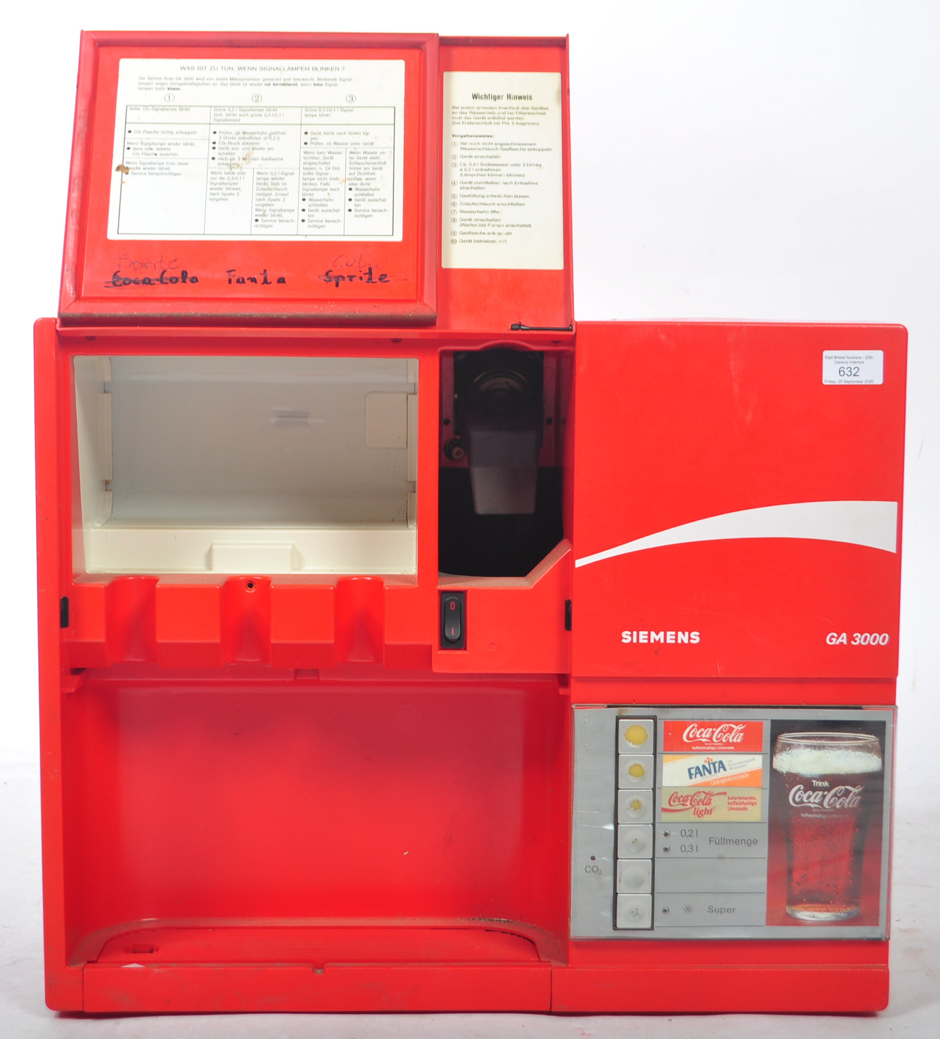 VINTAGE GERMAN COCA COLA DRINKS ADVERTISING VENDING MACHINE - Image 3 of 6