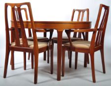 NATHAN MID CENTURY TEAK EXTENDING TABLE AND FOUR CHAIRS