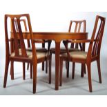 NATHAN MID CENTURY TEAK EXTENDING TABLE AND FOUR CHAIRS