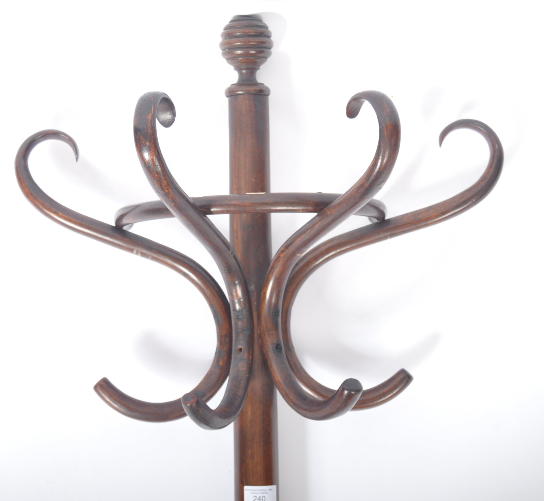 EARLY 20TH CENTURY THONET STYLE HALF ROUND BENTWOOD COAT RACK STAND - Image 2 of 4