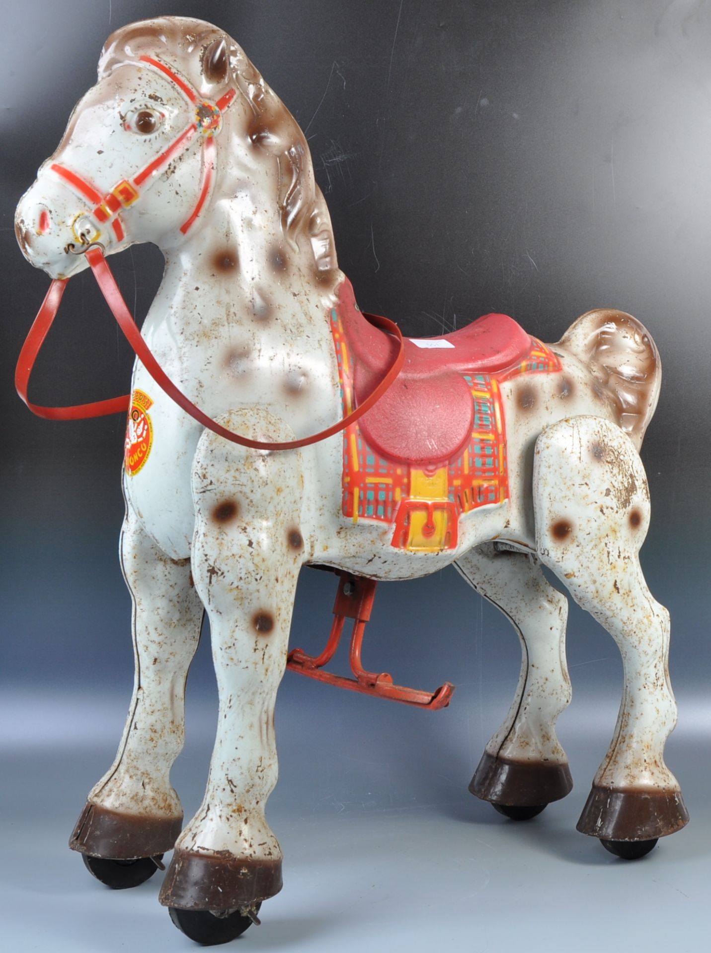 TRI-ANG MOBO 'BRONCO' METAL WALK ALONG / RIDE-ALONG HORSE
