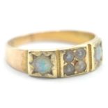 VICTORIAN 15CT GOLD SEED PEAR AND OPAL RING