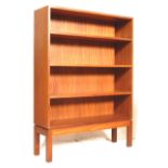 A RETRO 1970’S MILITARY TEAK WOOD OPEN FACE BOOKCASE