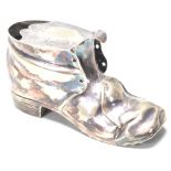 NOVELTY SILVER PLATED LEATHER BOOT SPOON WARMER