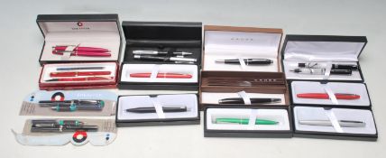 LARGE COLLECTION OF VINTAGE FOUNTAIN PENS - SHEAFFER - CROSS - PAST TIMS - LABAN