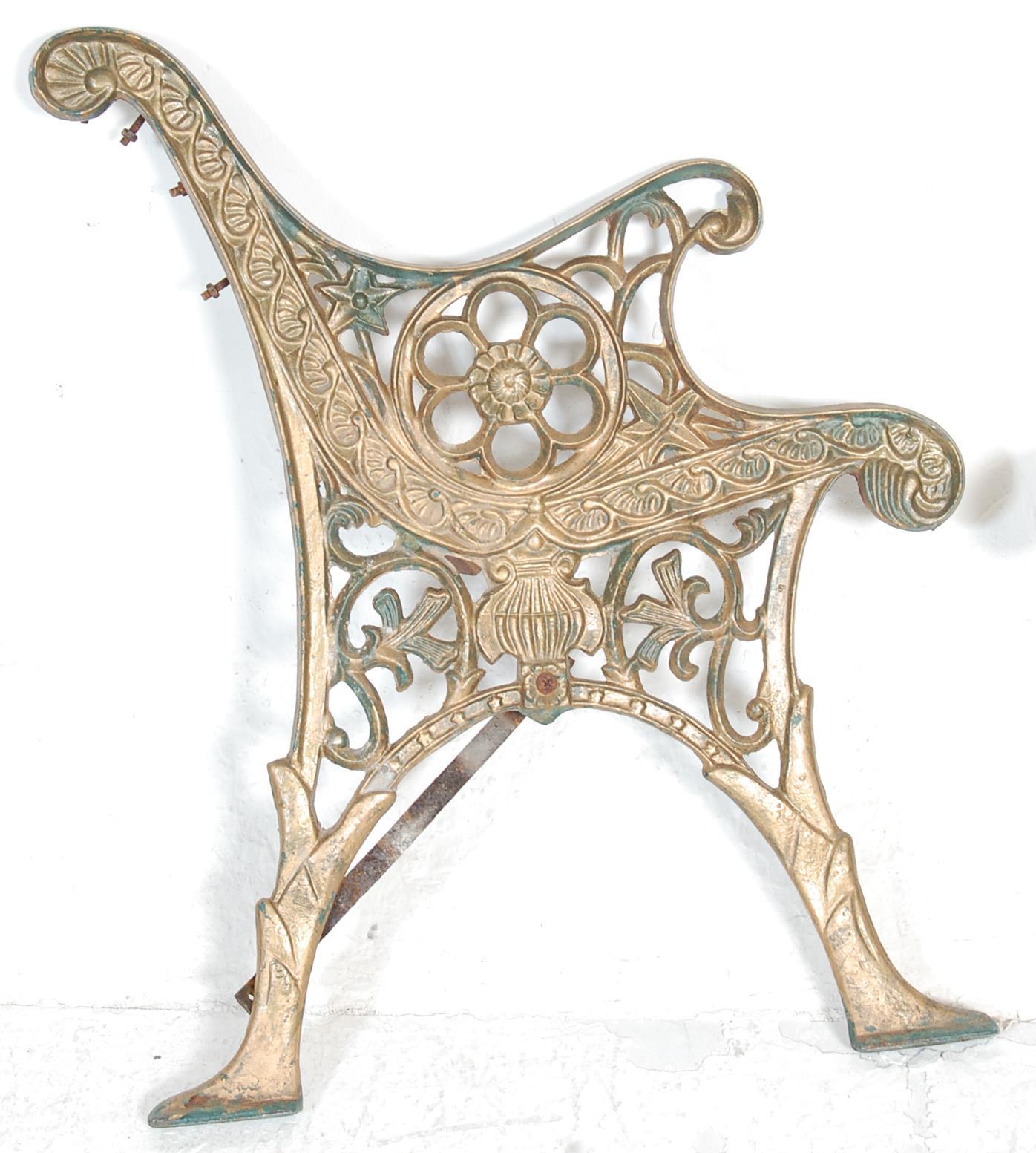 VICTORIAN STYLE CAST IRON BENCH ENDS AND TABLE - Image 5 of 6