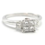 18CT WHITE GOLD AND DIAMOND ENGAGEMENT RING