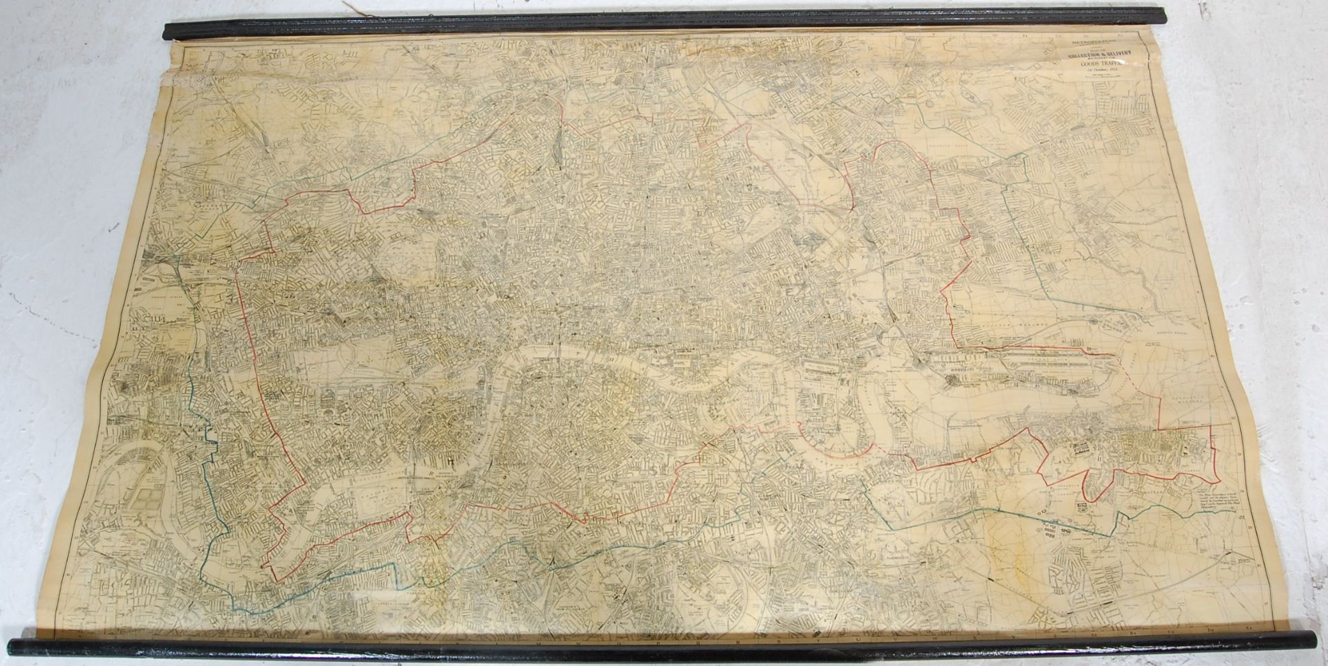 LARGE RAILWAY BOUNDARY MAP OF METROPOLITAN LONDON