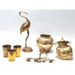 COLLECTION OF CHINESE BRASS ITEMS - BUDDHA