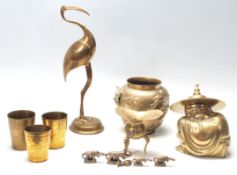 COLLECTION OF CHINESE BRASS ITEMS - BUDDHA