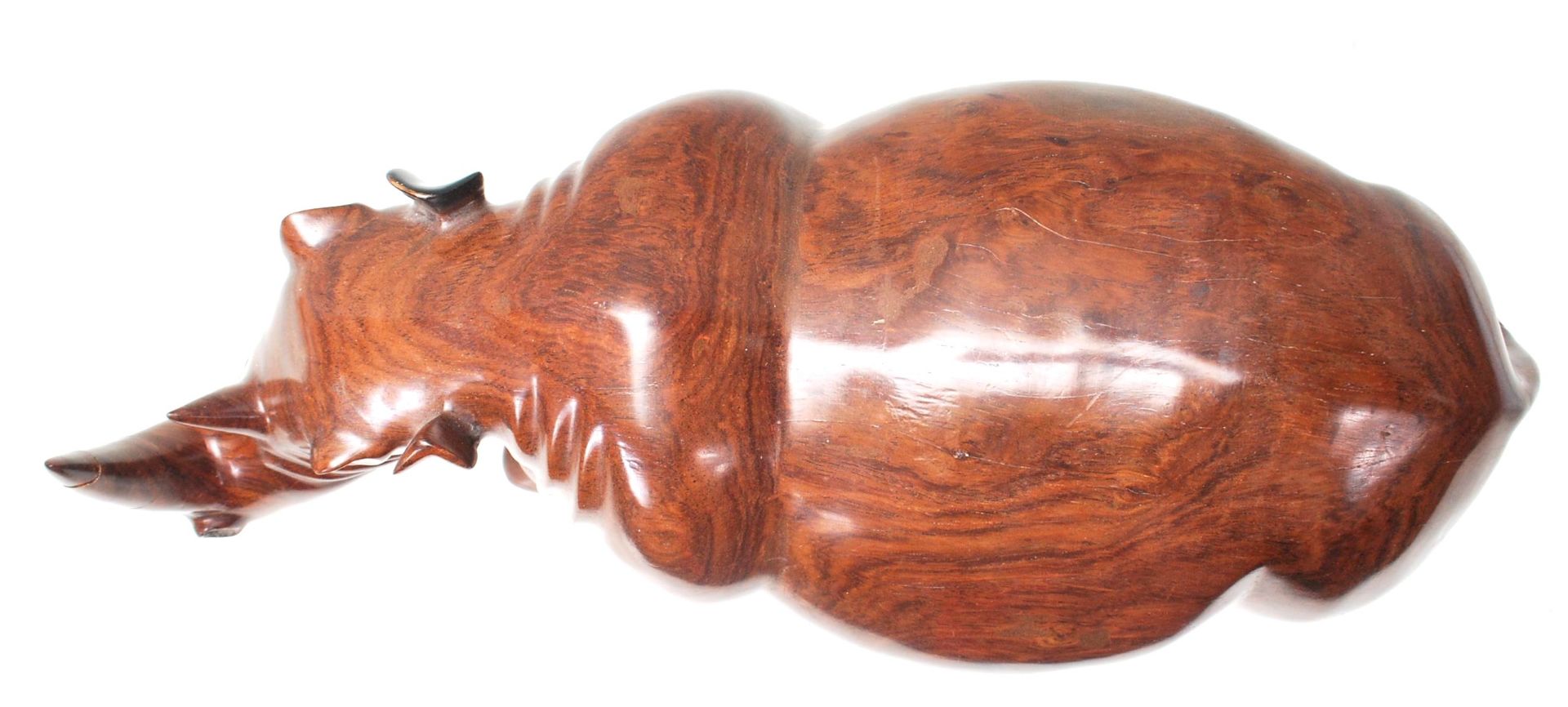 LARGE AND IMPRESSIVE HAND CARVED ROSEWOOD RHINO - Bild 12 aus 13