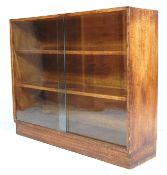 1930'S STYLE GLAZED OAK BOOKCASE WITH ADJUSTABLE WOODEN SHELVES