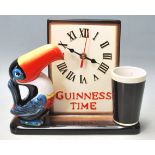 RETRO 20TH CENTURY SHOP ADVERTISING CERAMIC / PORCELAIN GUINNESS TOUCAN CLOCK