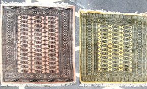 2 ISLAMIC PERSIAN BOKHARA MEDALLION CENTRE RUGS