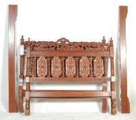 ANTIQUE STYLE LARGE MAHOGANY CARVED DOUBLE BED