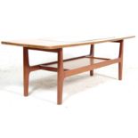 1970'S RETRO TEAK WOOD VENEER LONG JOHN COFFEE TABLE