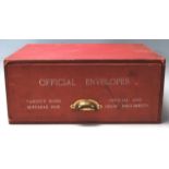 1950'S RED LEATHERETTE LAWYERS ENVELOPE BOX