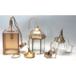 THREE LATE 20TH CENTURY ANTIQUE STYLE PORCHES LAMP / LANTERN