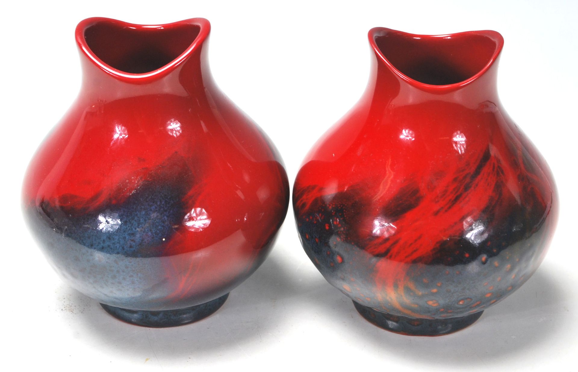 ROYAL DOULTON VEINED FLAMBÉ MODEL 1605 FLAMED GLAZED VASES - Bild 3 aus 5