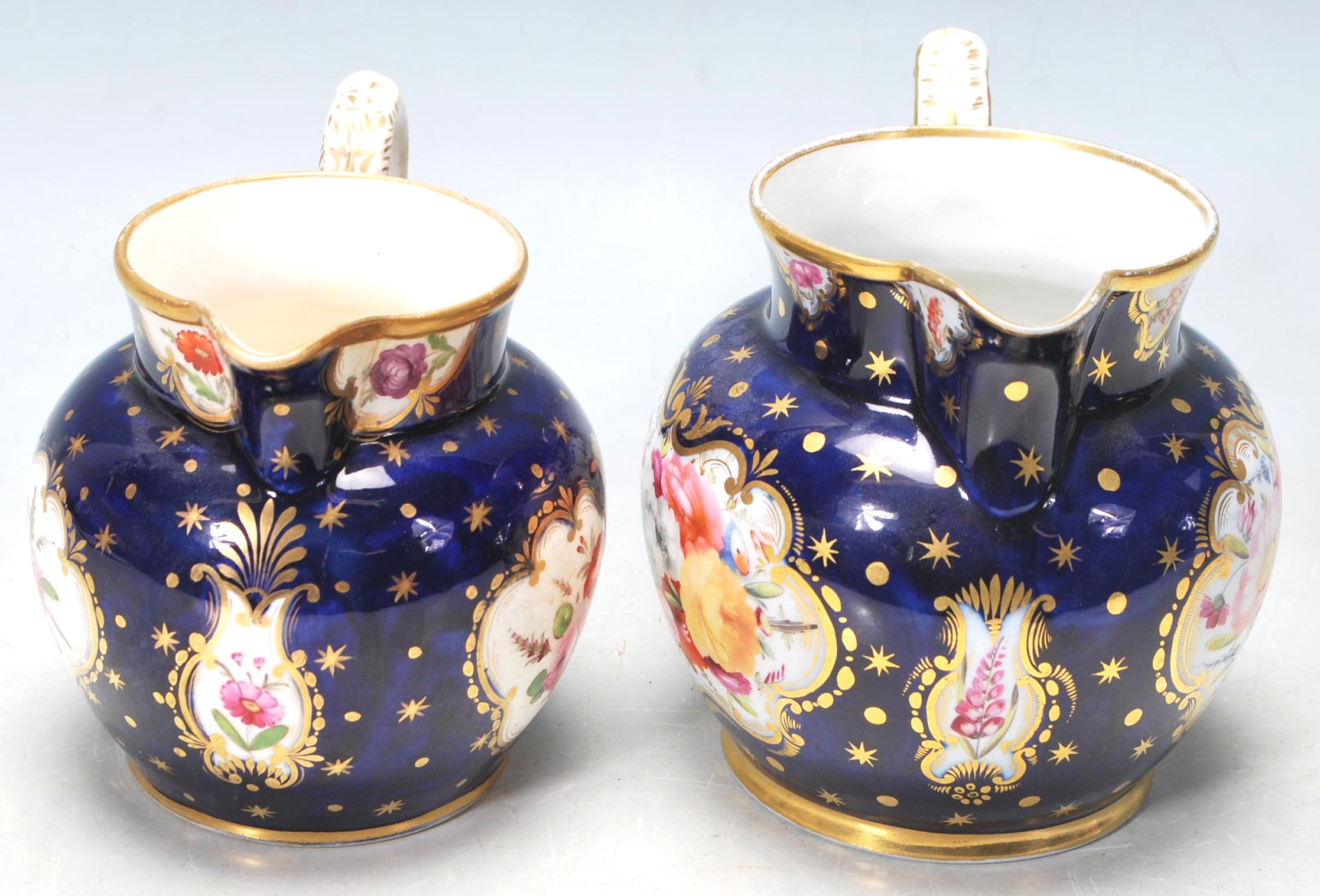 PAIR OF VICTORIAN 19TH CENTURY COBALT BLUE AND GILT JUGS - Image 3 of 8
