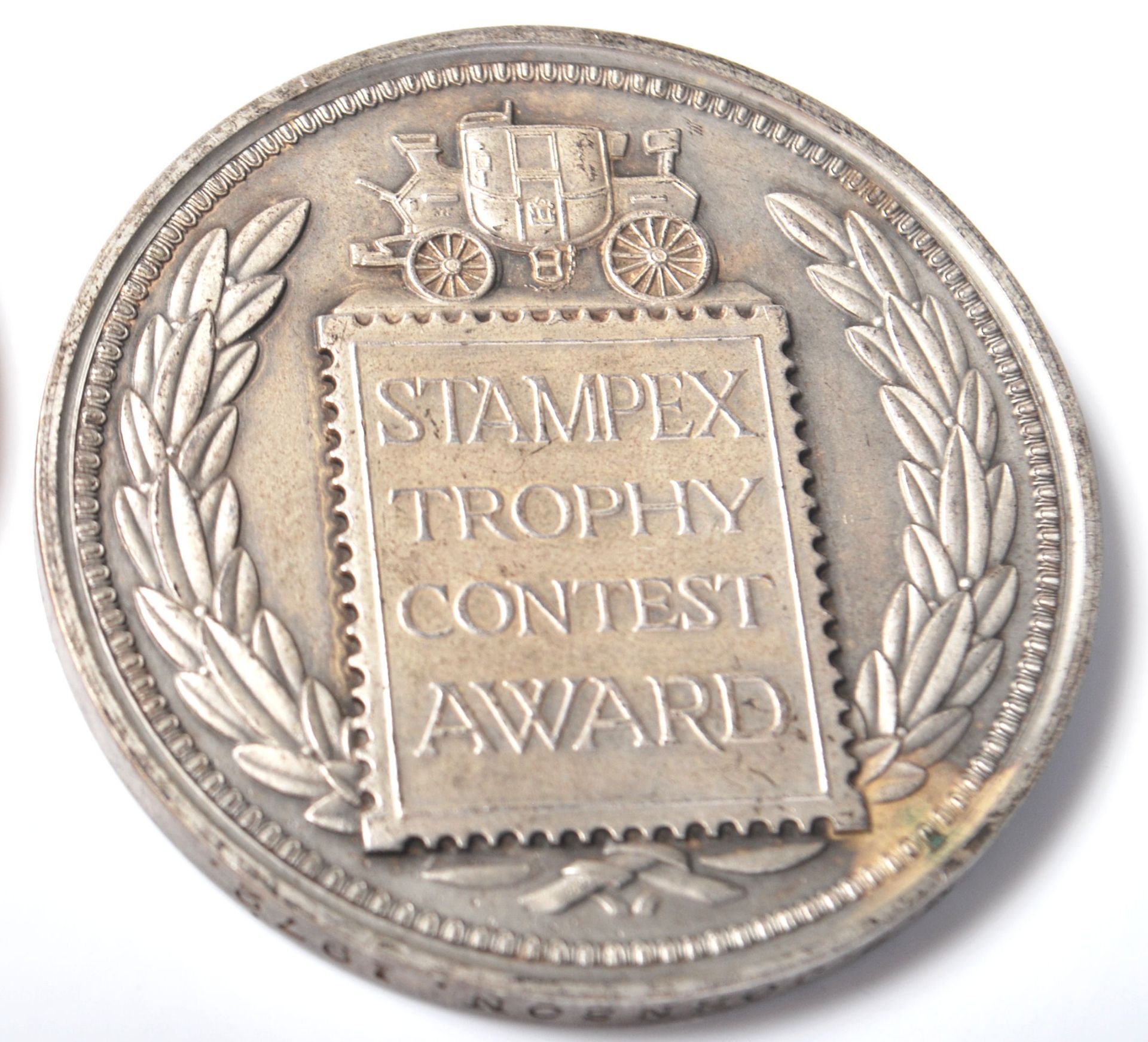TWO 20TH CENTURY WITHE METAL MEDALS FOR STAMPEX TROPHY CONTEST AWARD - Bild 3 aus 6