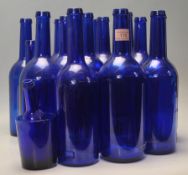 LARGE COLLECTION OF BRISTOL BLUE GLASSWARE TOGETHER WITH A VICTORIAN NAILSEA DUMP