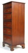 ANTIQUE REGENCY REVIVAL MAHOGANY INLAID PEDESTAL CHEST