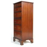 ANTIQUE REGENCY REVIVAL MAHOGANY INLAID PEDESTAL CHEST