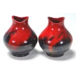 ROYAL DOULTON VEINED FLAMBÉ MODEL 1605 FLAMED GLAZED VASES