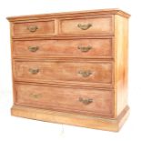 EDWARDIAN SATIN WALNUT ARTS & CRAFTS CHEST OF DRAWERS.