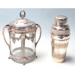 VICTORIAN SILVER PLATE AND GLASS CONFECTIONARY JAR