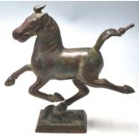 A 20TH CENTURY BRONSE BRASS CHINE FLYING HORSE OF GANSU