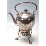 JOHN SAMUEL HUNT SILVER VICTORIAN TEAPOT SPIRIT KETTLE