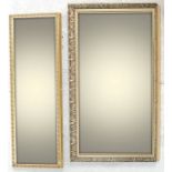 A PAIR OF ANTIQUE STYLE WALL MIRRORS WITH GILDED DECORATION