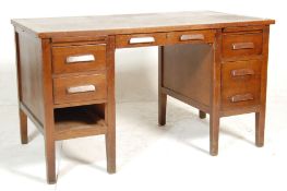 RETRO VINTAGE MID CENTURY AIR MINISTRY OAK TWIN PEDESTAL DESK