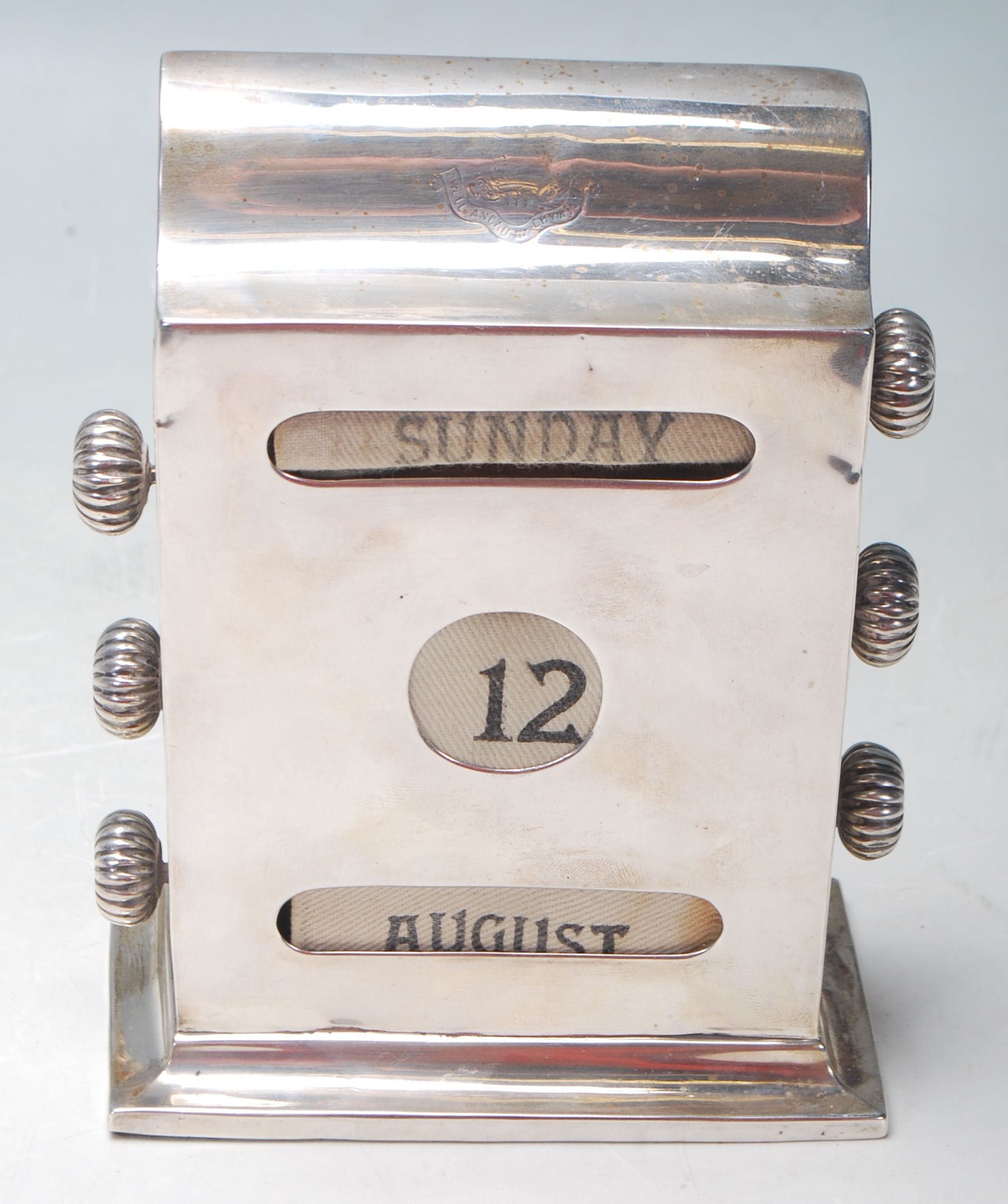 1920'S SILVER HALLMARKED DESK CALENDER