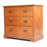 EDWARDIAN SATIN WALNUT ARTS AND CRAFTS CHEST OF DRAWERS