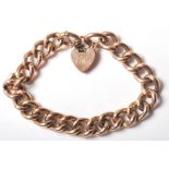 9CT GOLD VICTORIAN ANTIQUE LARGE CURB LINK BRACELET