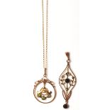 ART NOUVEAU 9XT GOLD OPEN WORK PENDANTS