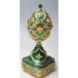 FABERGE EGG - FRANKLIN MINT - HOUSE OF FABERGE - THE GARDEN OF JEWELS - IMPERIAL EGG - STERLING 925