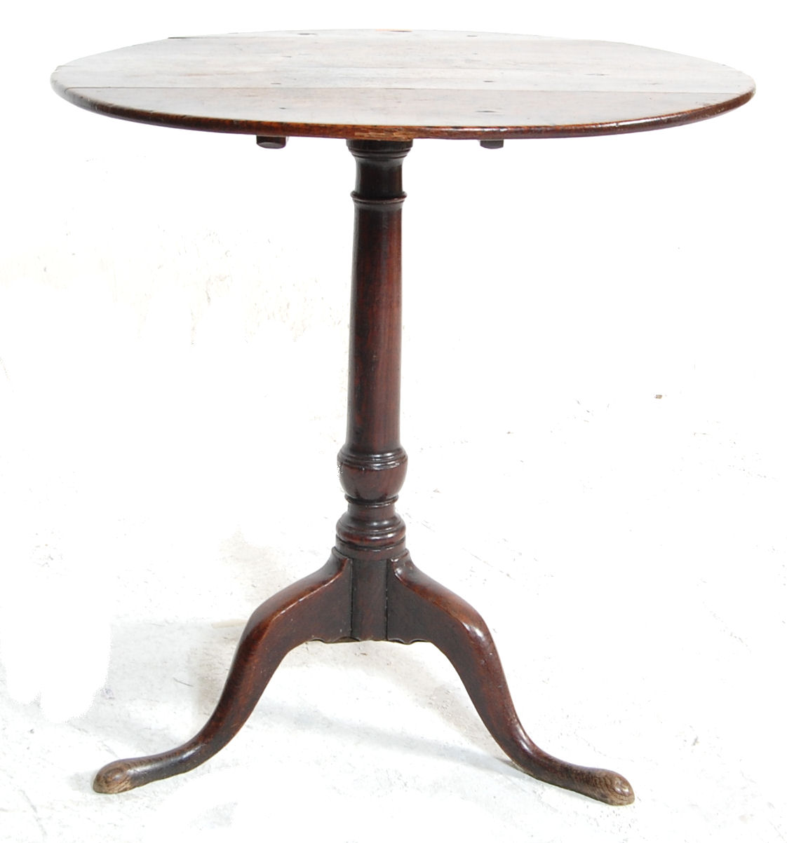 18TH CENTURY GEORGIAN OAK TILT TOP WINE TABLE