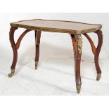 LATE 19TH CENTURY / 20TH CENTURY FRENCH ROSEWOOD AND KINGWOOD MARQUETRY SIDE TABLE