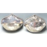 PAIR OF ANTIQUE STYLE SILVER PLATED STOOPS - WALL HANGING POCKETS