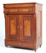 19TH CENTURY FRENCH OAK CUPBOARD WITH INLAID DETAILS TO THE DOOR