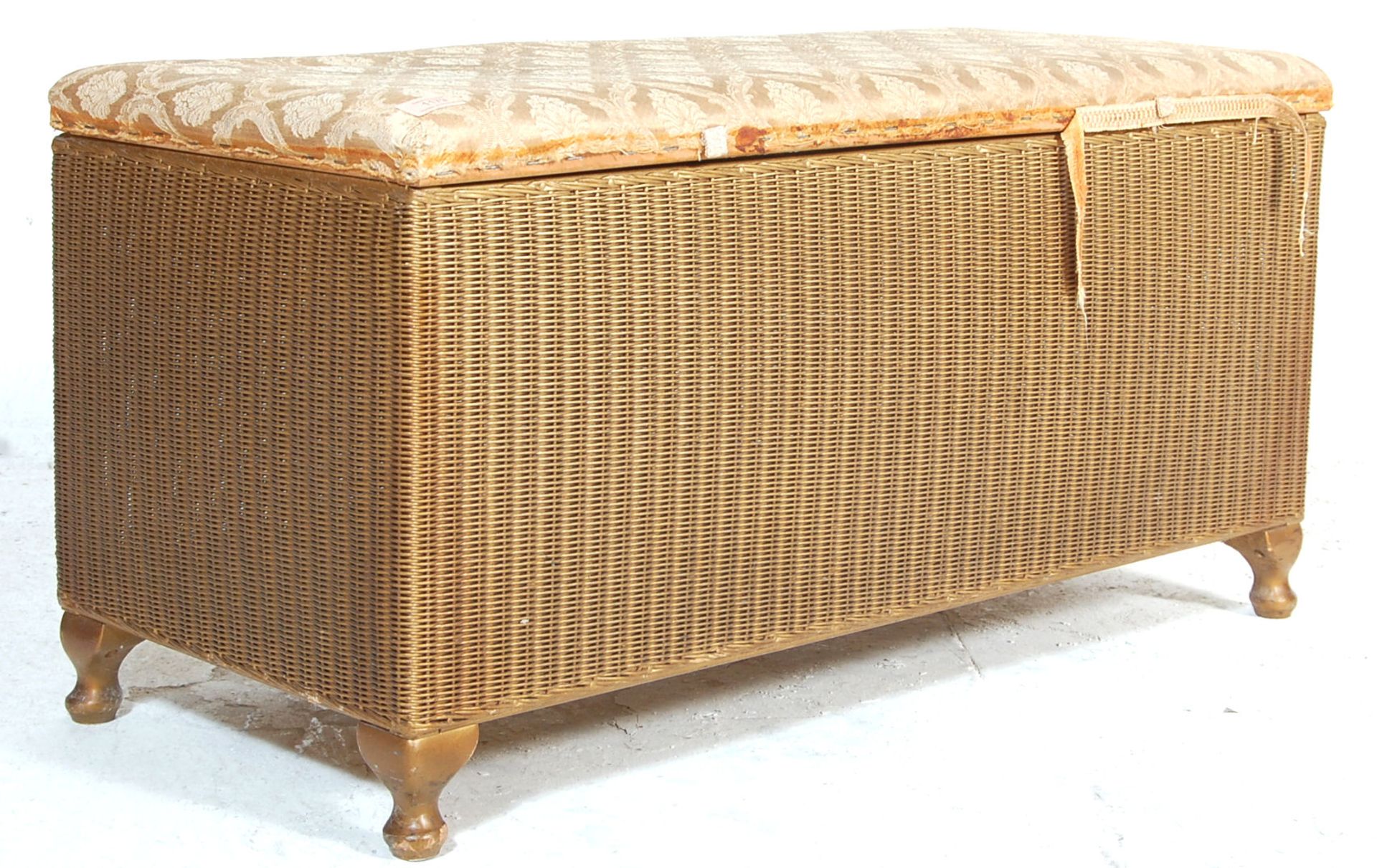 MID CENTURY LLOYD LOOM OTTOMAN AND LAUNDRY BASKET - Image 11 of 14