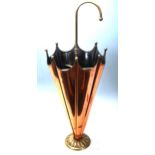 NOVELTY COPPER AND BRASS UMBRELLA STAND.