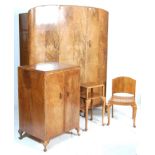 1930s QUEEN ANNE ART DECO BEDROOM SUITE FURNITURE