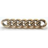 9CT GOLD CURB LINK BAR BROOCH